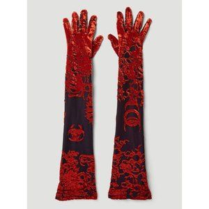 MARINE SERRE Geotic Sunburst Devore Stretch Woven Gloves